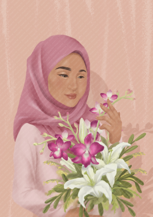 Lady with flowers
