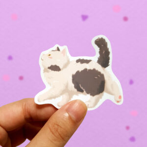 Chonky Babie Moomoo Cow Cat Vinyl Sticker - Image 2