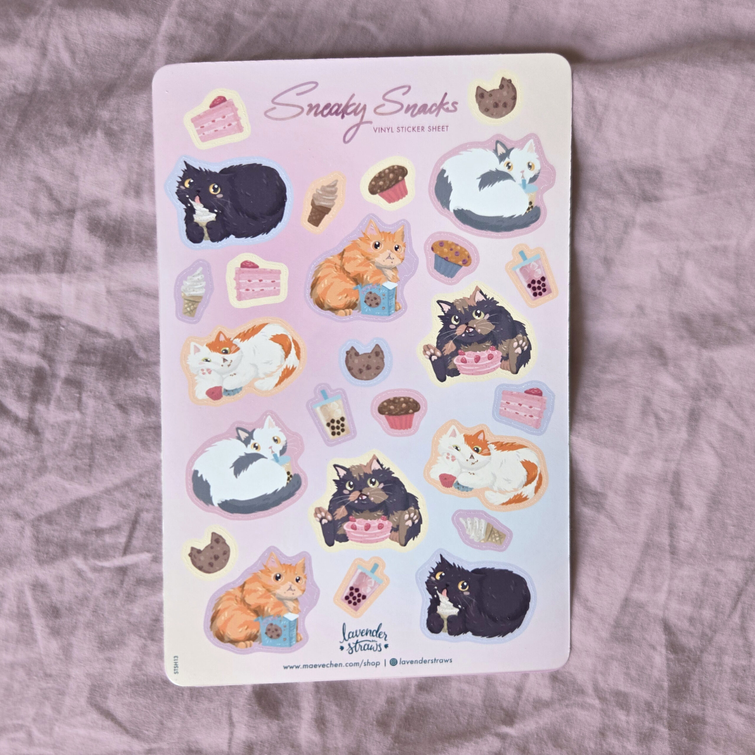 Chonky Cat Sneaky Snacks Sticker Sheet - Image 3