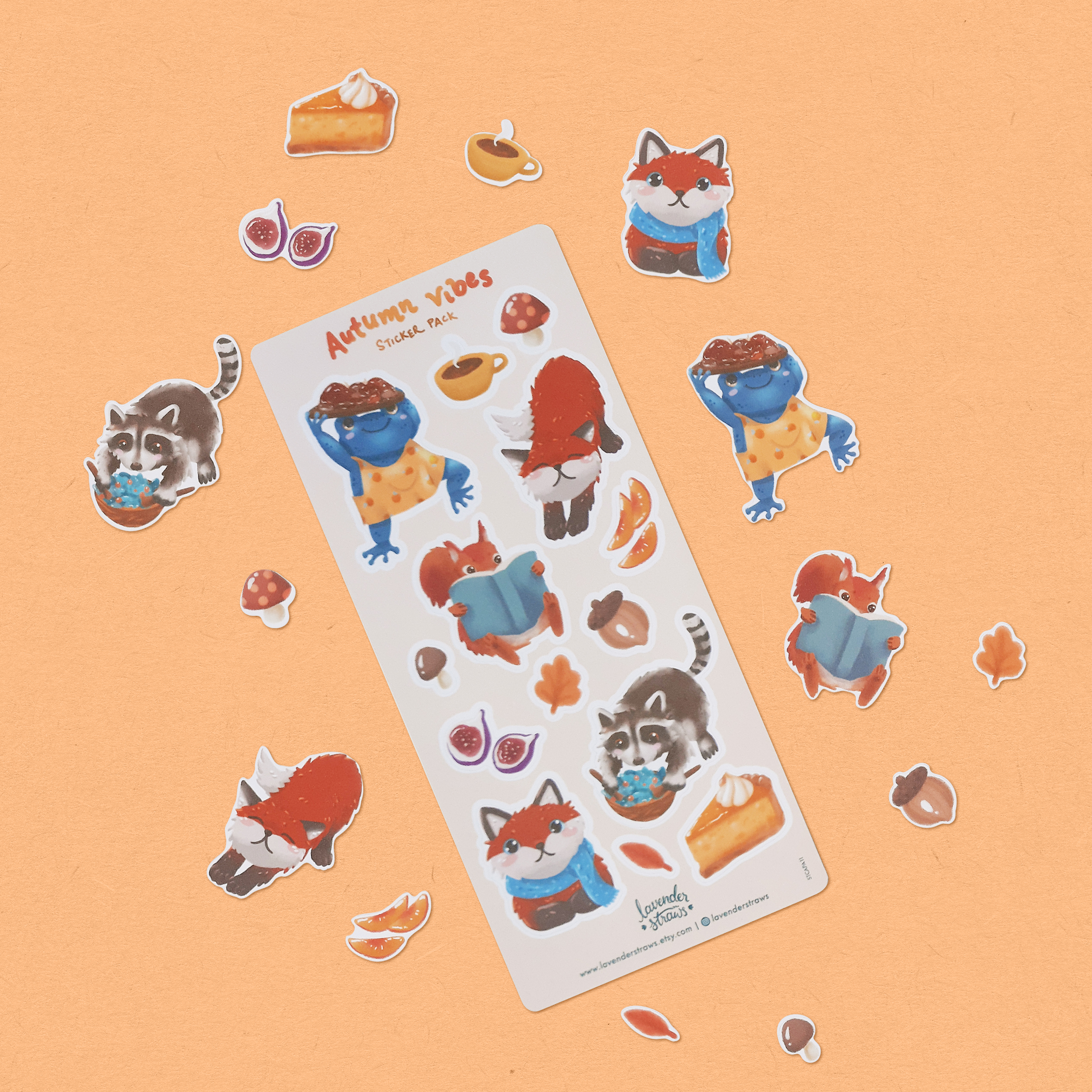 Woodland Creatures Fall Sticker Sheet - Image 1