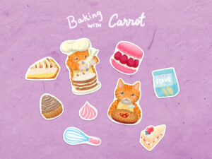 Carrot Baking Sticker Sheet