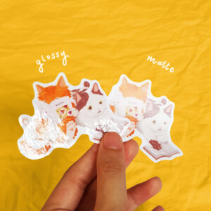 Carrot & Fishcake Reading Vinyl Sticker - Image 2