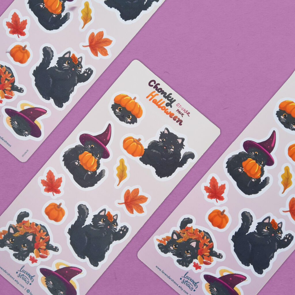 Chonky Cat Halloween Sticker Sheet