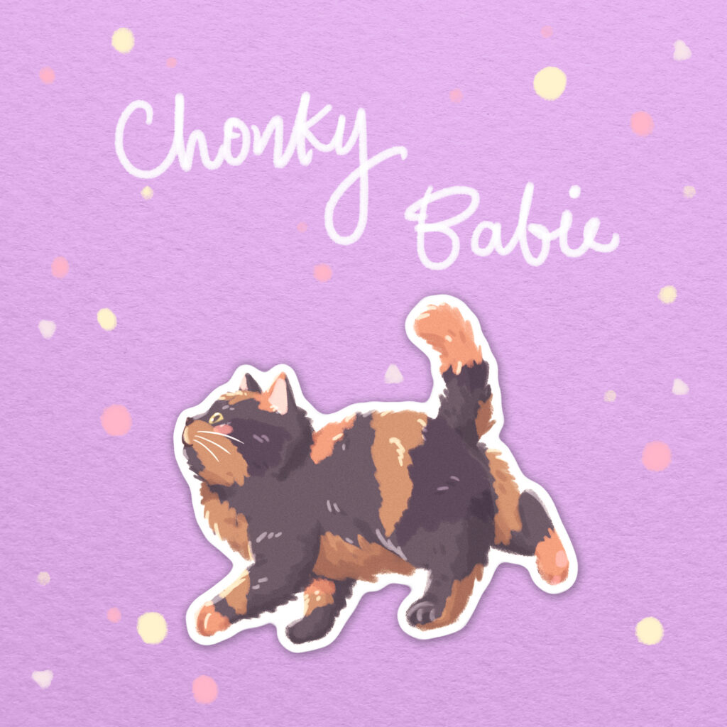 Chonky Babie Floopy Tortieshell Vinyl Sticker