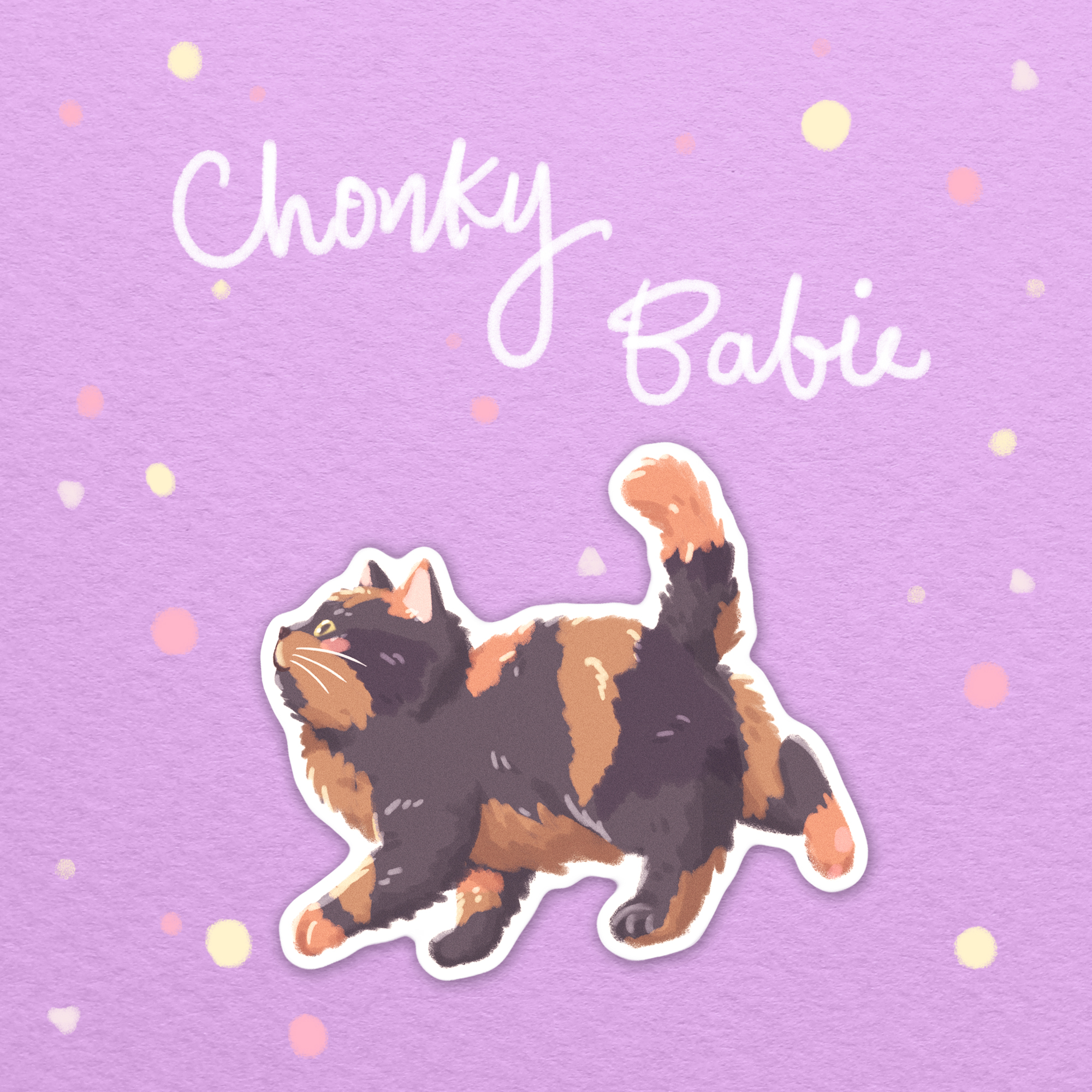 Chonky Babie Floopy Tortieshell Vinyl Sticker - Image 1