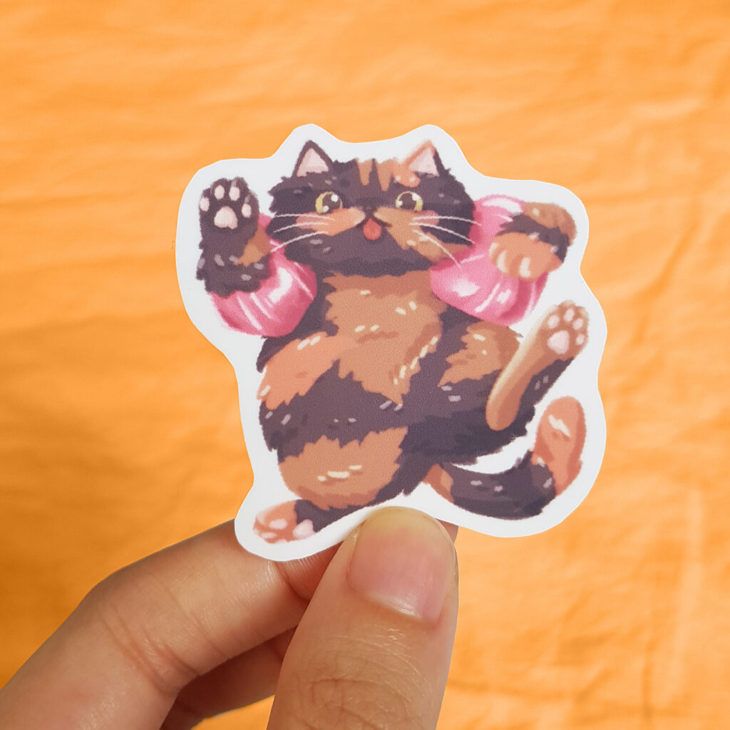 Chonky Cat Summer Vinyl Sticker Floopy