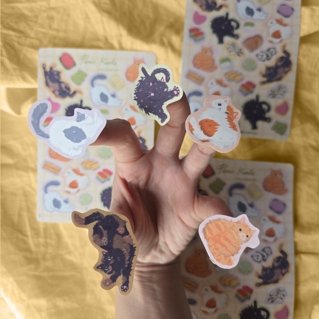 Chonky Cat Picnic Kueh Sticker Sheet