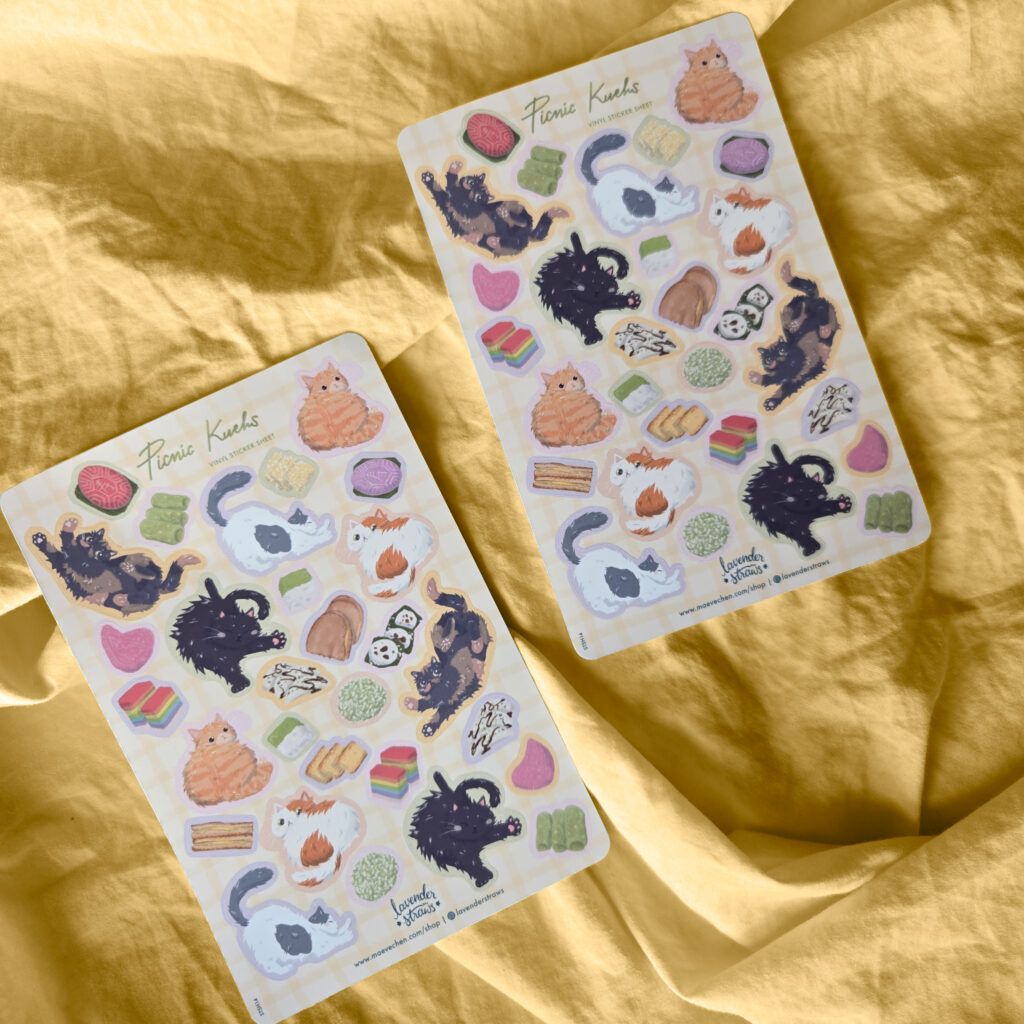 Chonky Cat Picnic Kueh Sticker Sheet
