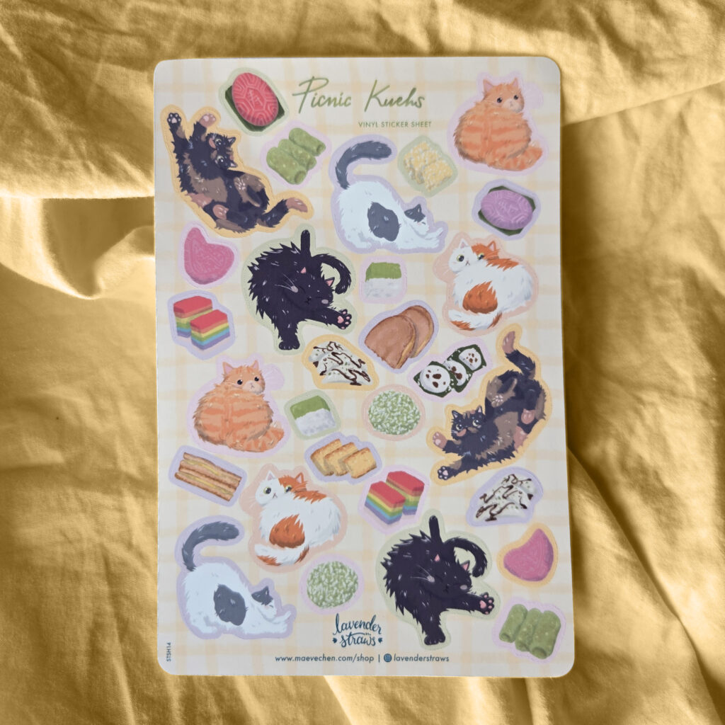 Chonky Cat Picnic Kueh Sticker Sheet