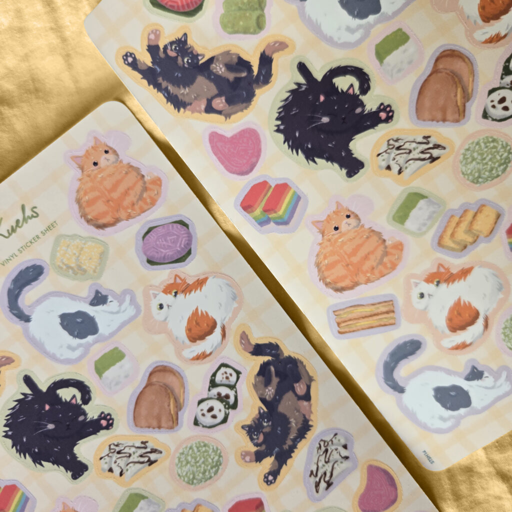 Chonky Cat Picnic Kueh Sticker Sheet