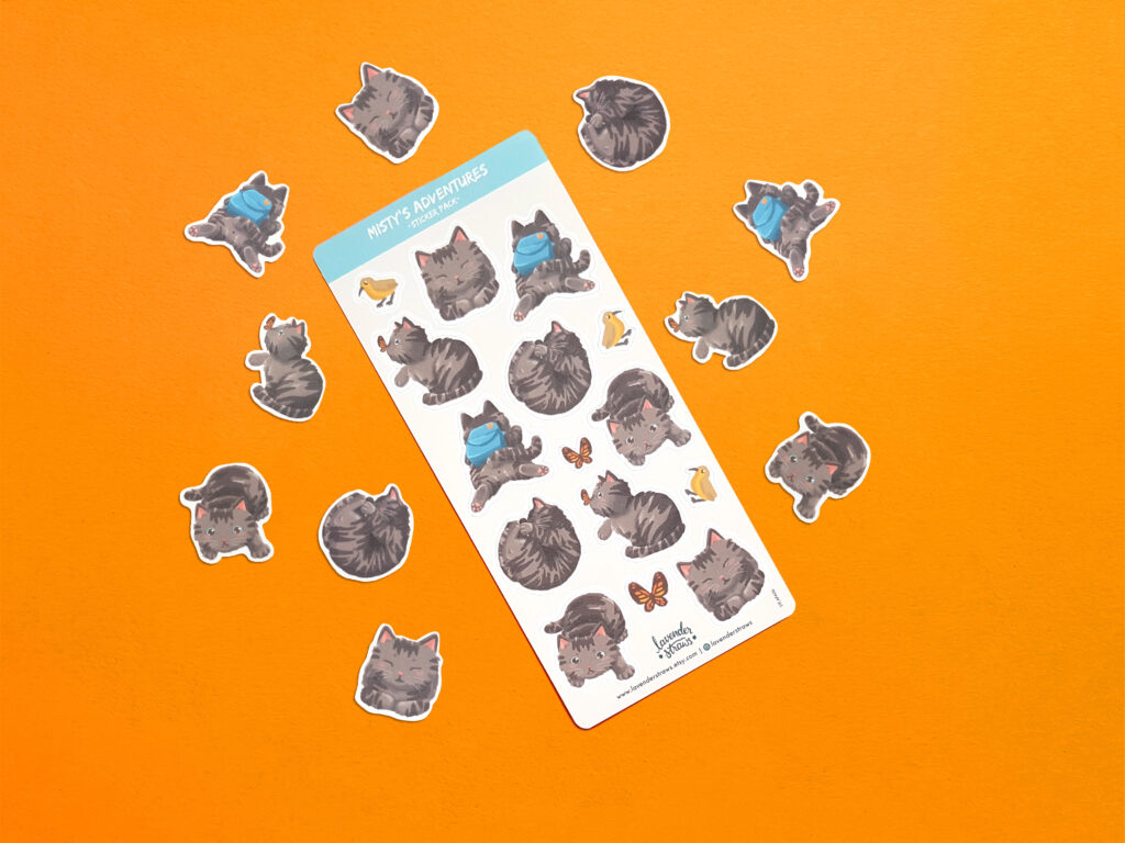 Misty's Adventure Kitty Sticker Sheet