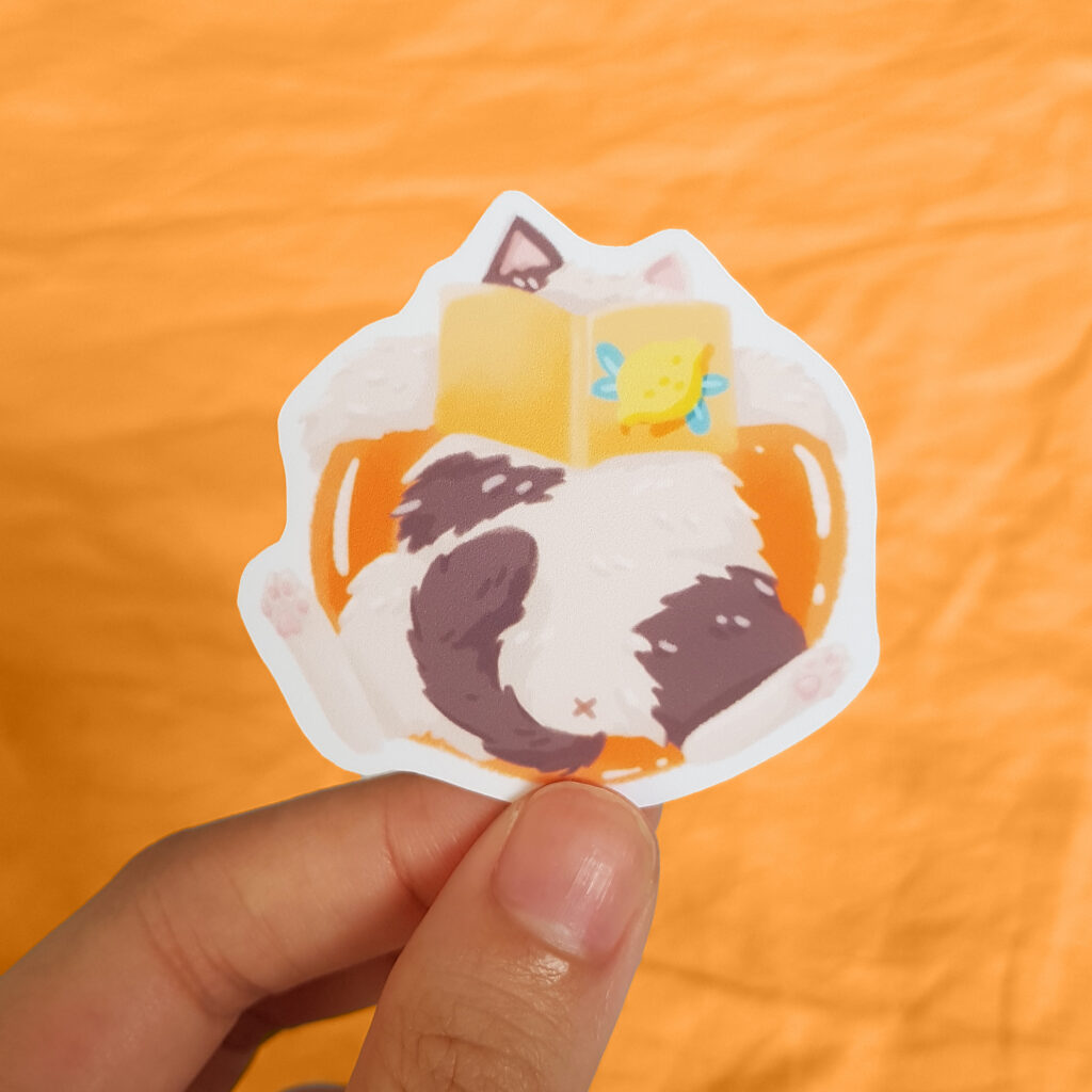 Chonky Cat Summer Vinyl Sticker Moomoo