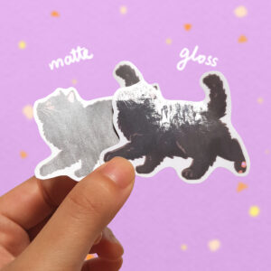 Chonky Babie Nyap Black Cat Vinyl Sticker - Image 2