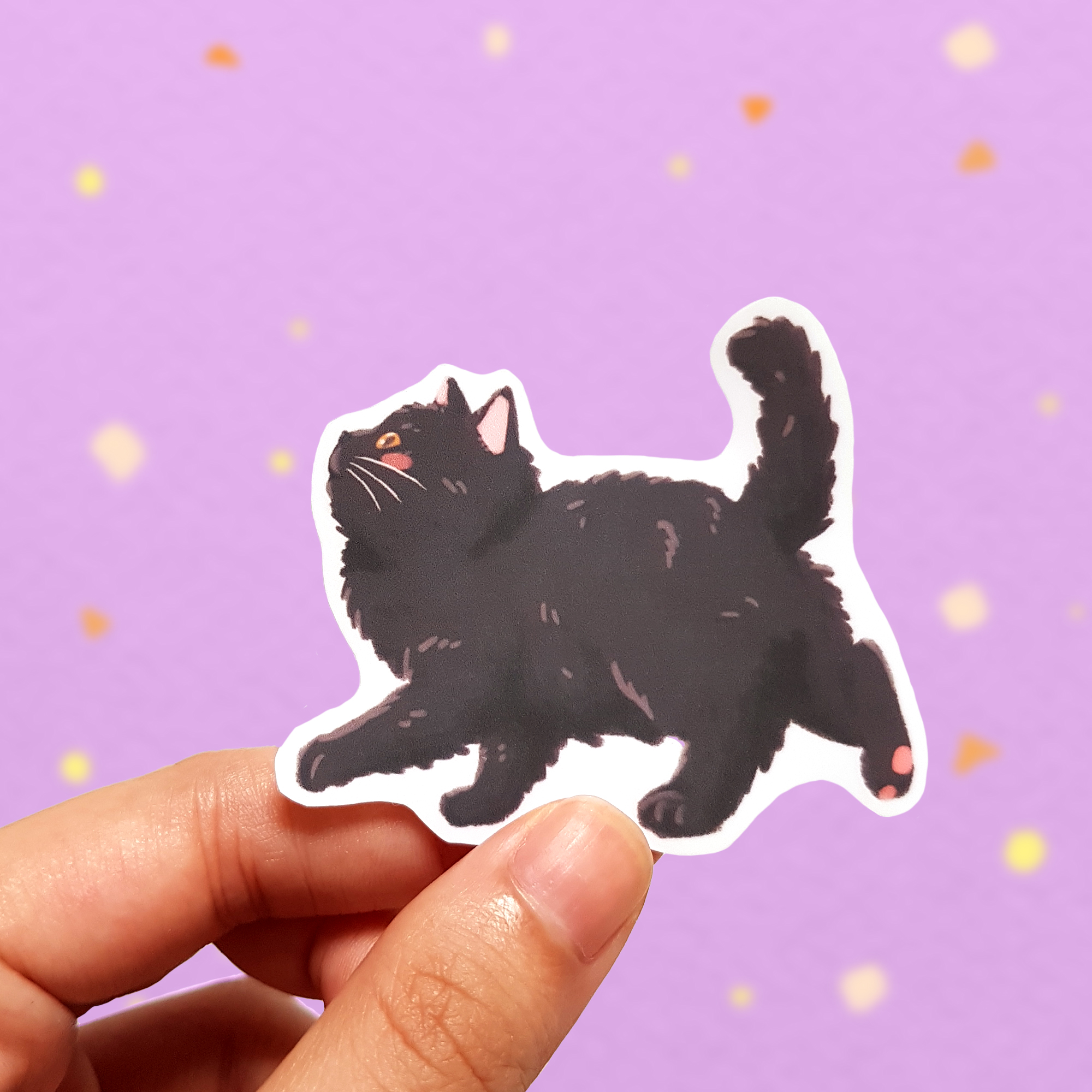 Chonky Babie Nyap Black Cat Vinyl Sticker - Image 3
