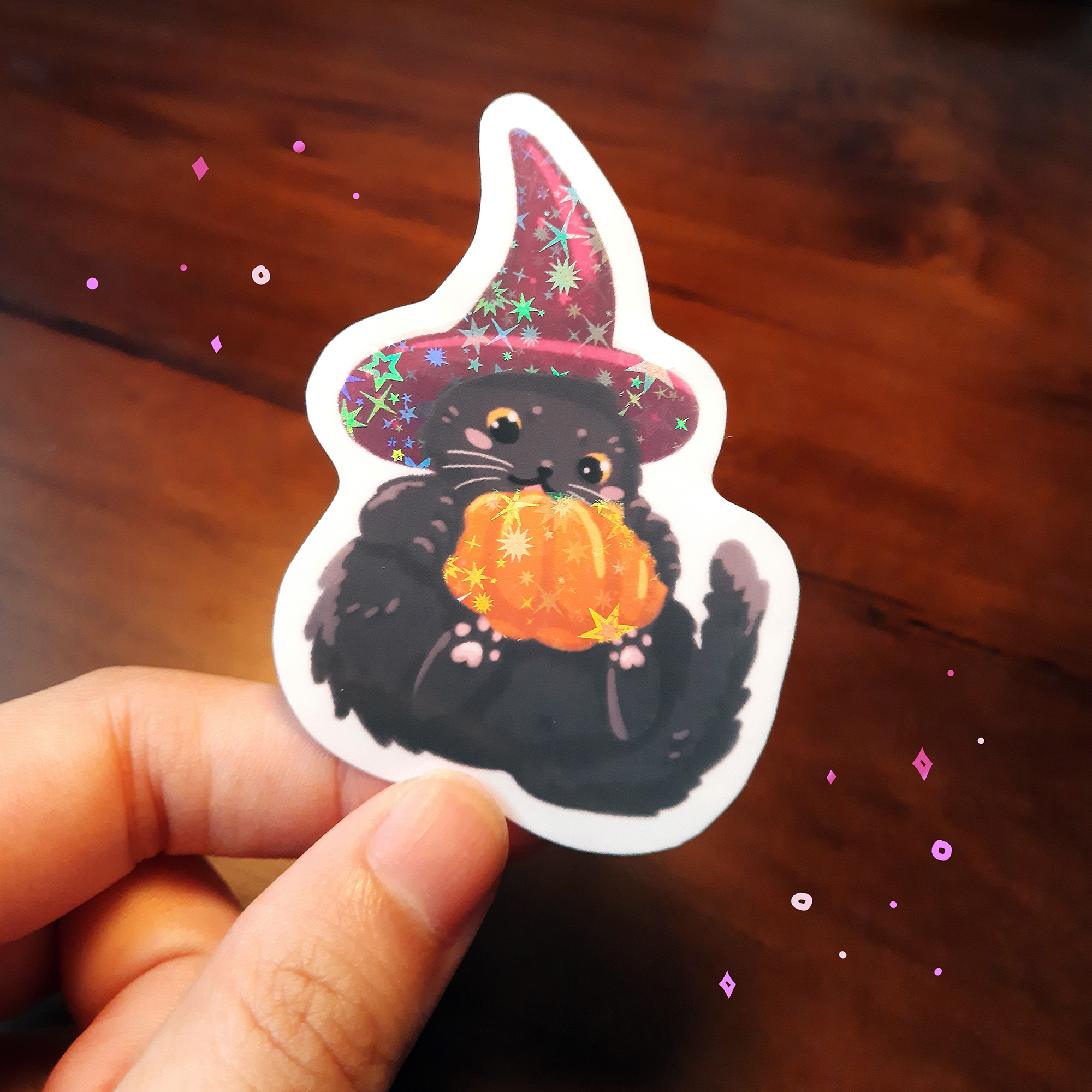 Chonky Cat Halloween Holographic Sticker Set - Image 3