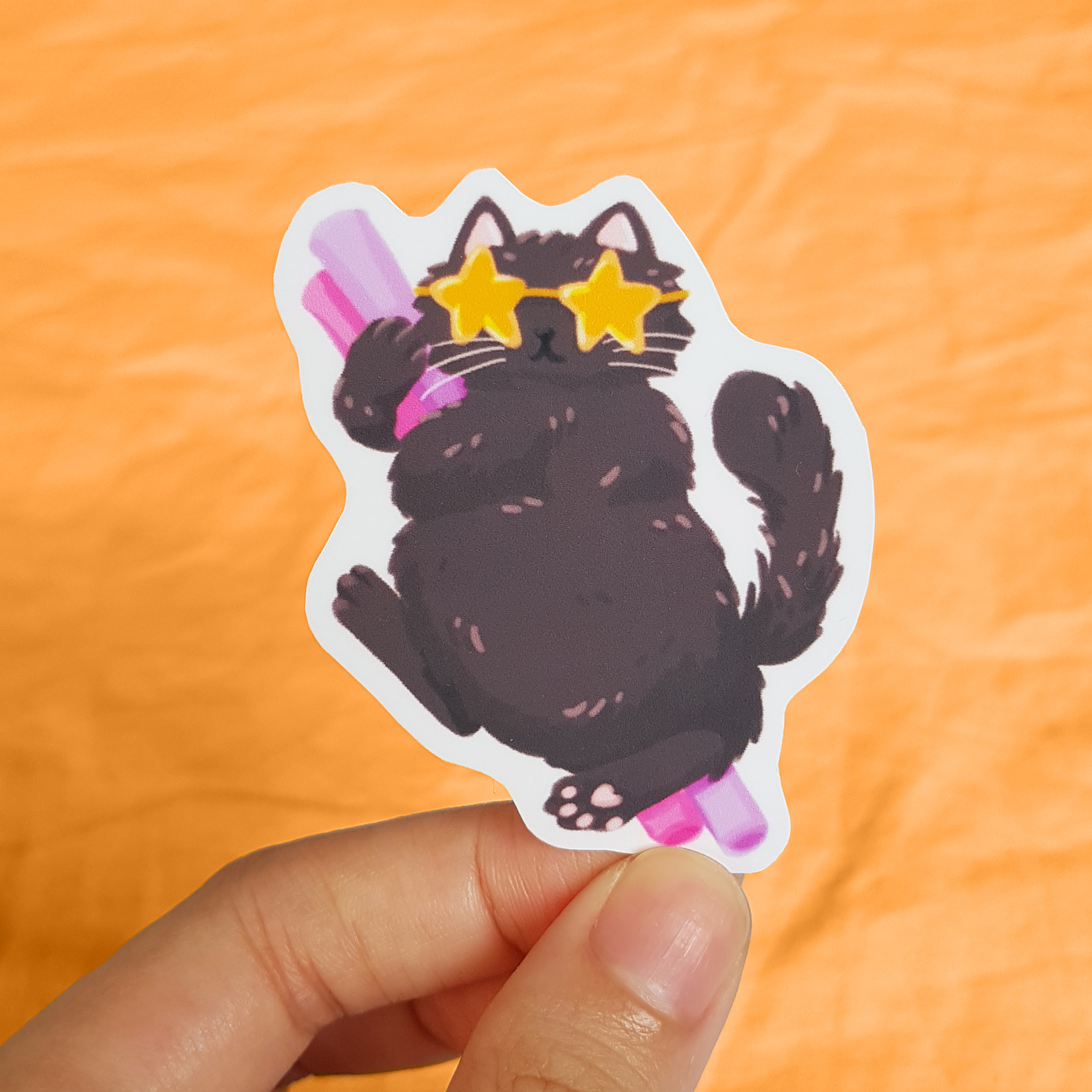 Chonky Cat Summer Vinyl Sticker Nyap - Image 1