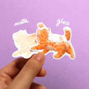 Chonky Babie Orenji Ginger Cat Vinyl Sticker - Image 3