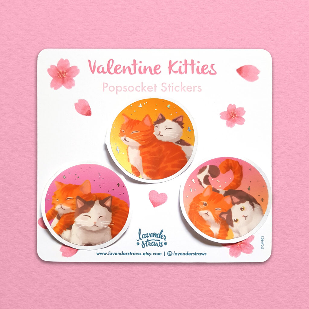 Valentine's Carrot & Fishcake Vinyl Sticker Set