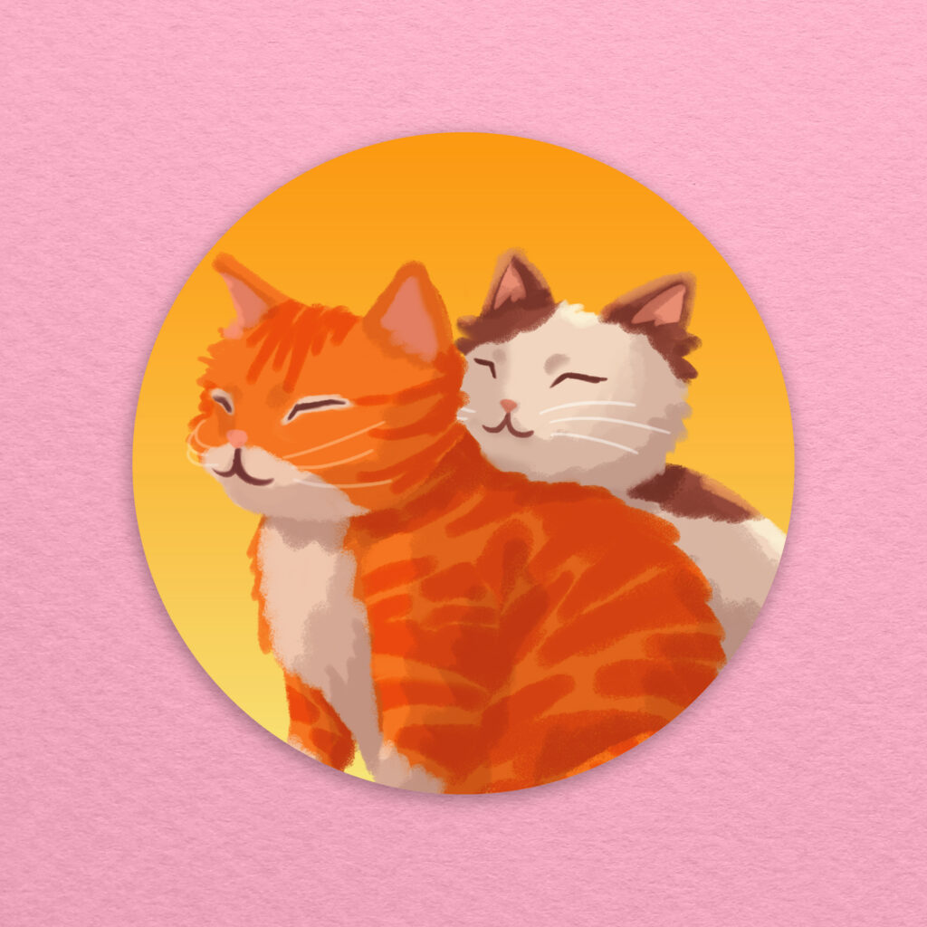 Valentine's Carrot & Fishcake Vinyl Sticker Set