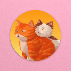 Valentine's Carrot & Fishcake Vinyl Sticker Set - Image 3
