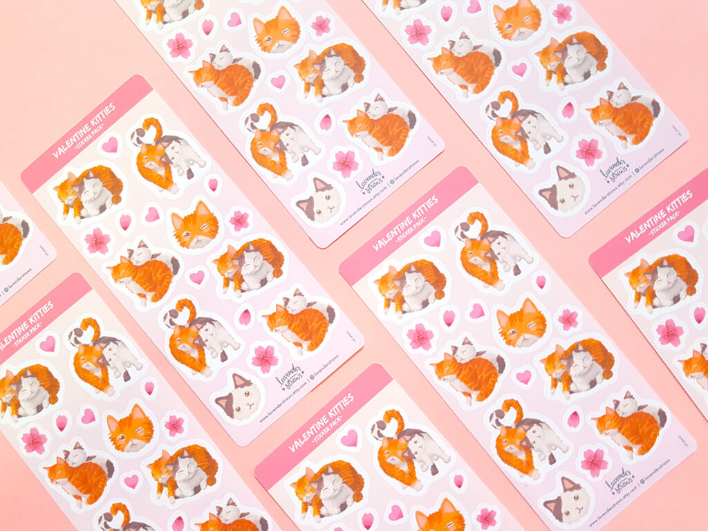 Valentine's Carrot & Fishcake Sticker Sheet