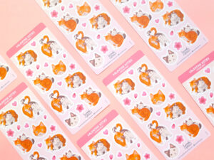 Valentine's Carrot & Fishcake Sticker Sheet