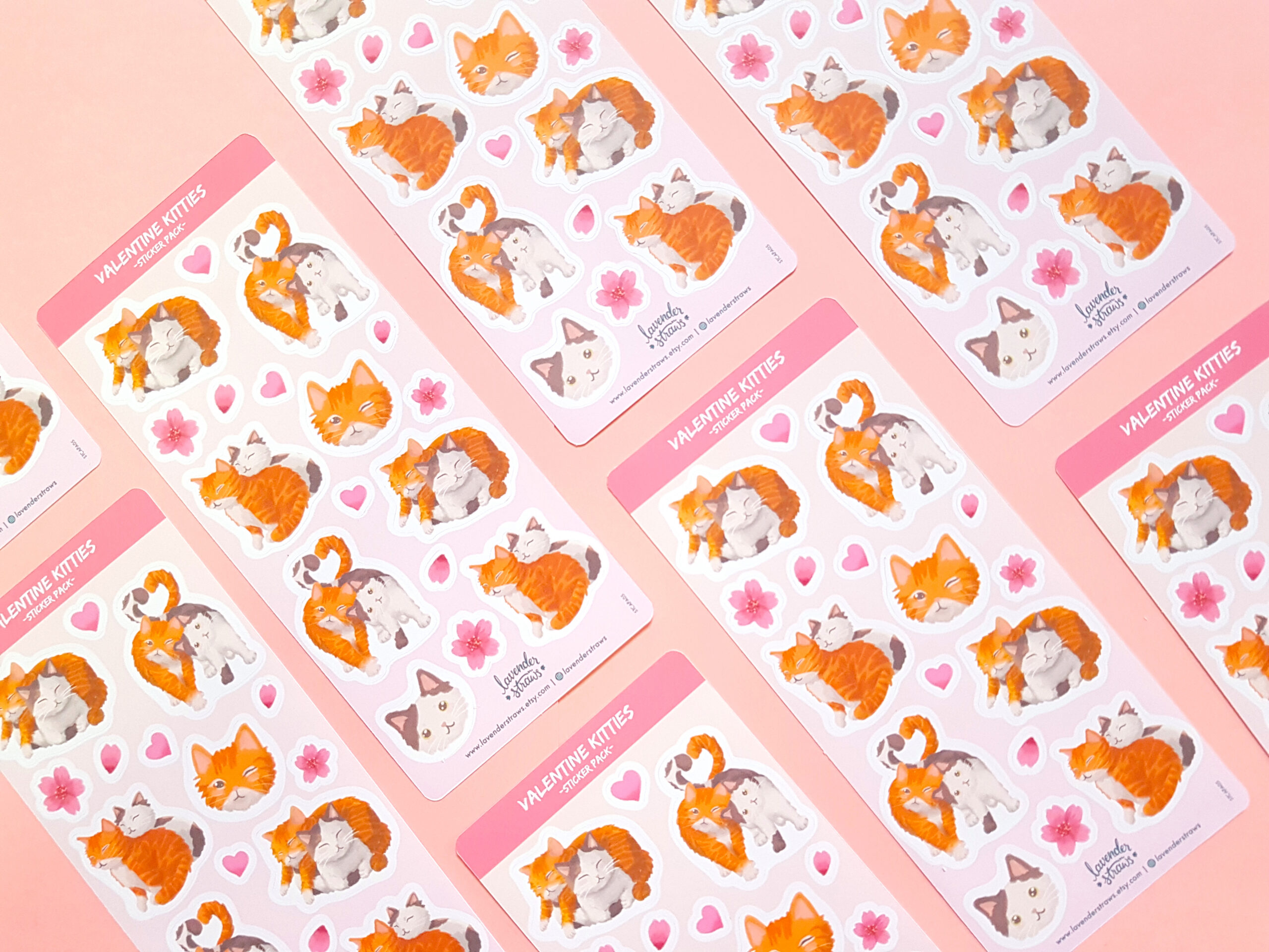 Valentine's Carrot & Fishcake Sticker Sheet - Image 1