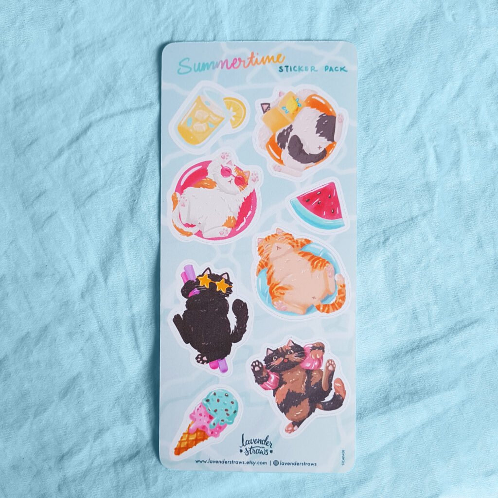 Chonky Cats Summer Sticker Sheet