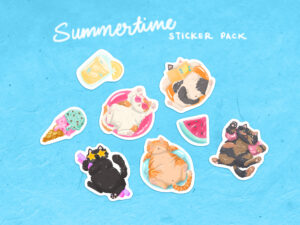 Chonky Cats Summer Sticker Sheet