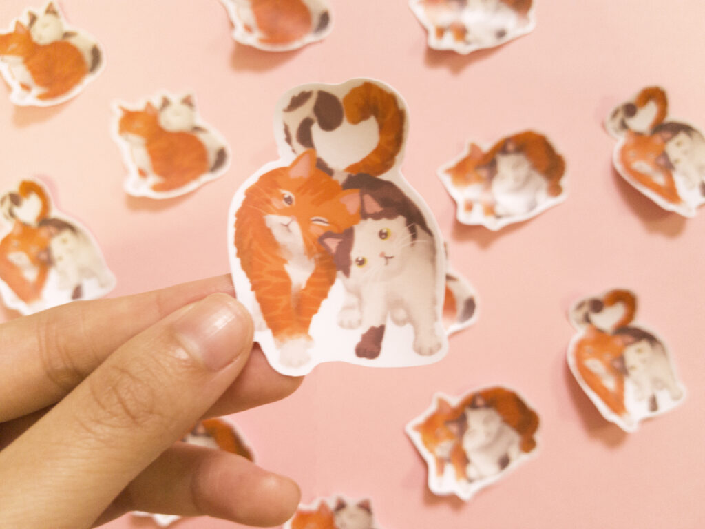 Valentine's Carrot & Fishcake Walking Vinyl Sticker
