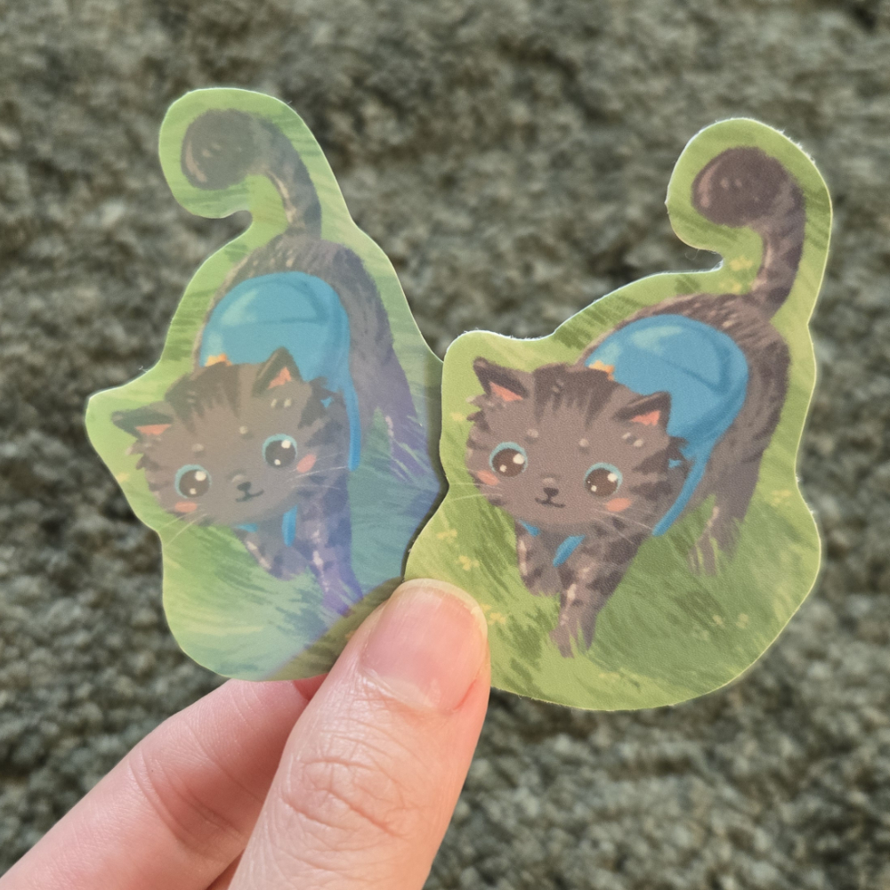 Misty on Grass Vinyl Sticker
