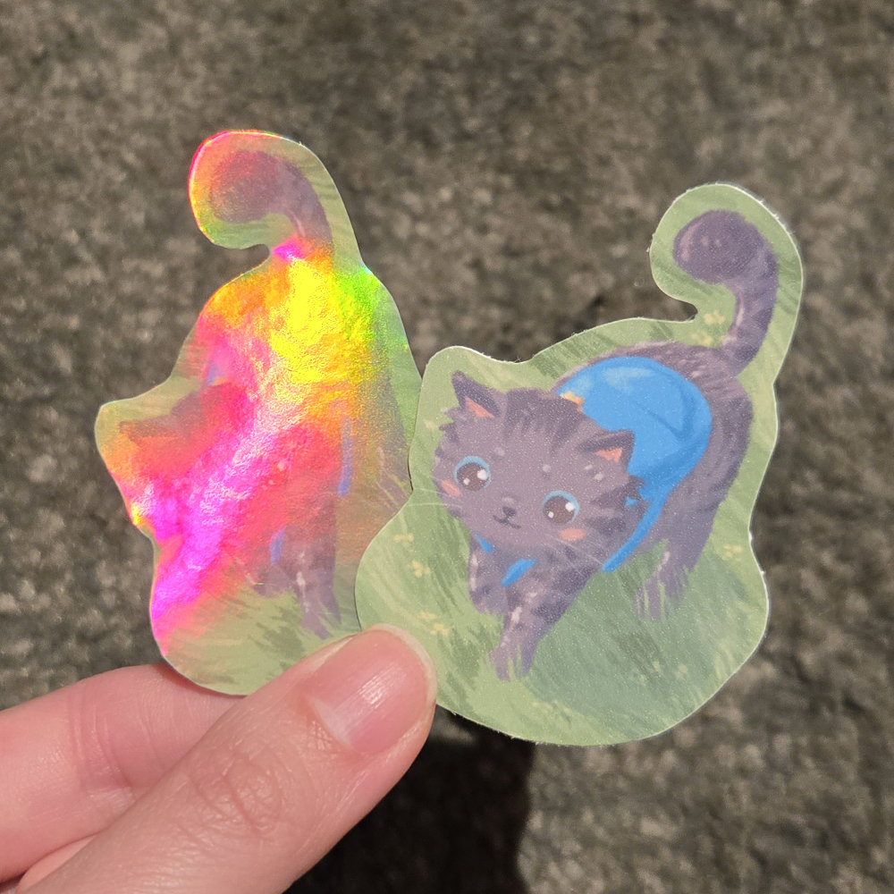 Misty on Grass Vinyl Sticker