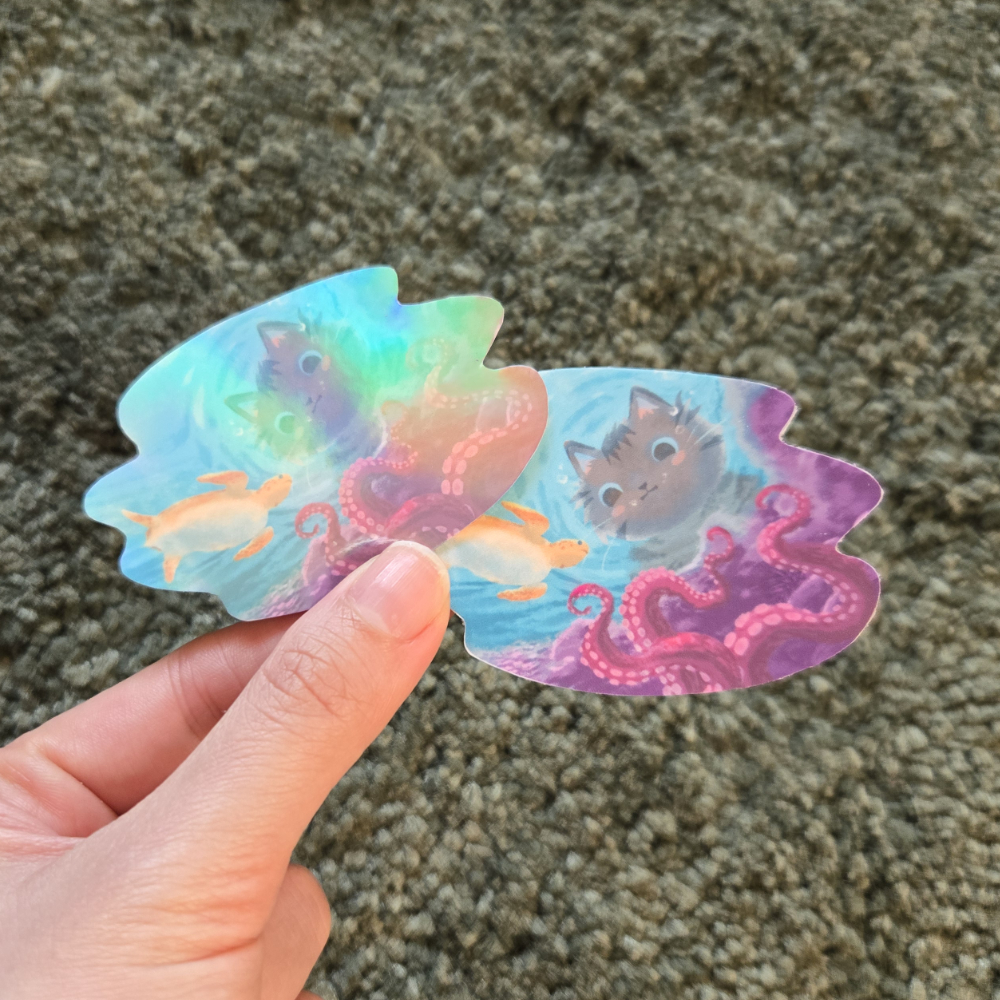 Misty Coral Reef Vinyl Sticker