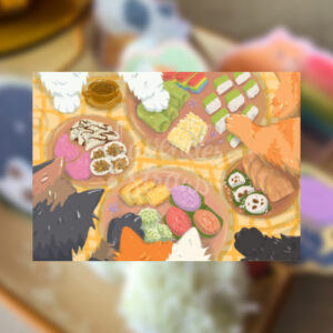 Kueh Picnic Chonky Cats Print