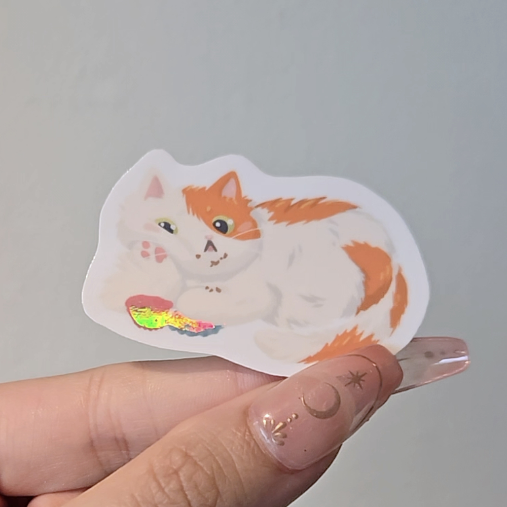 Chonky Cat Snack Vinyl Sticker Benben Muffin