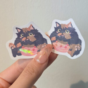 Chonky Cat Snack Vinyl Sticker Floopy Cake - Image 2