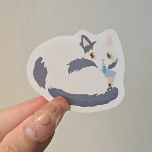 Chonky Cat Snack Vinyl Sticker Moomoo Boba - Image 2
