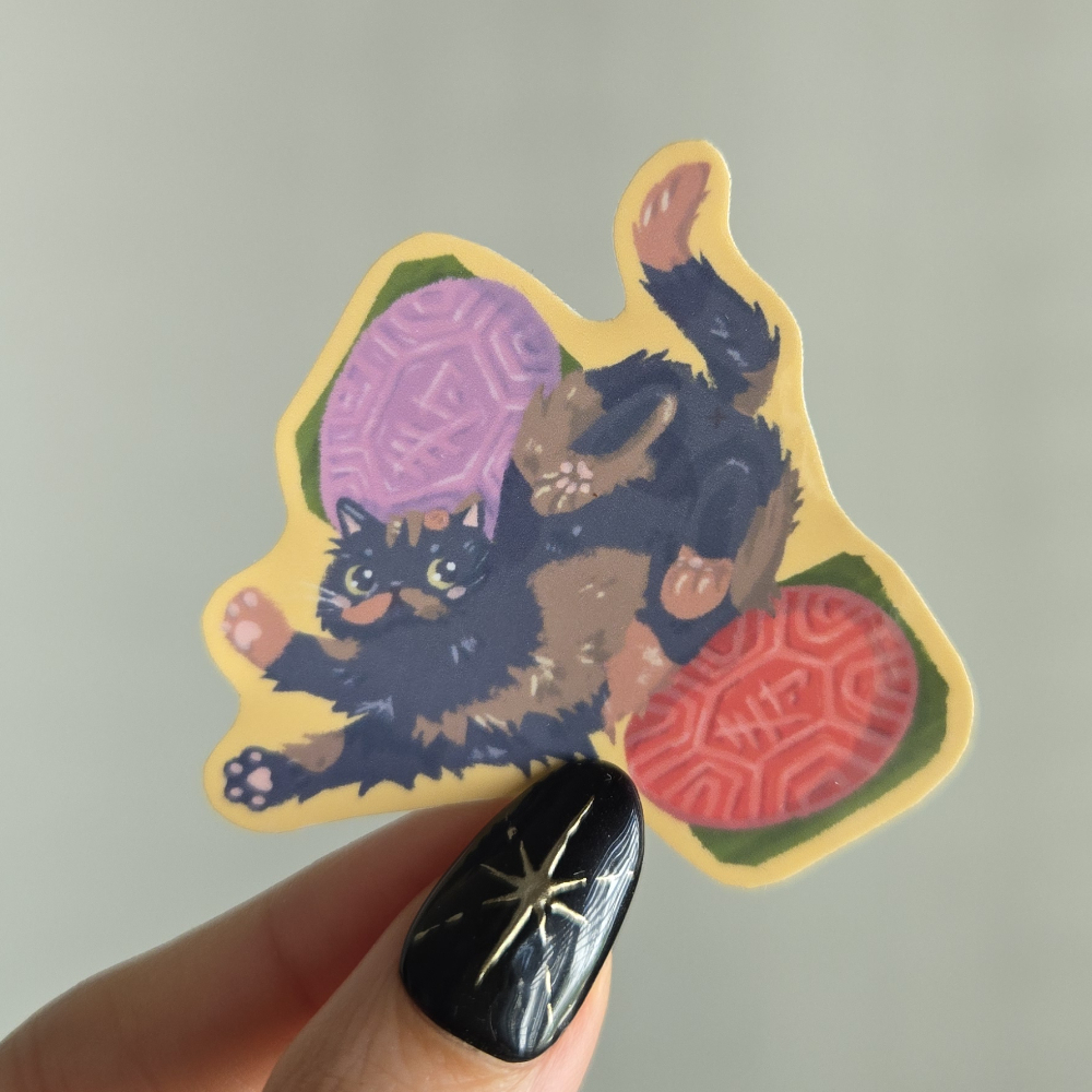 Chonky Cat Picnic Vinyl Sticker Floopy Ang Ku Kueh