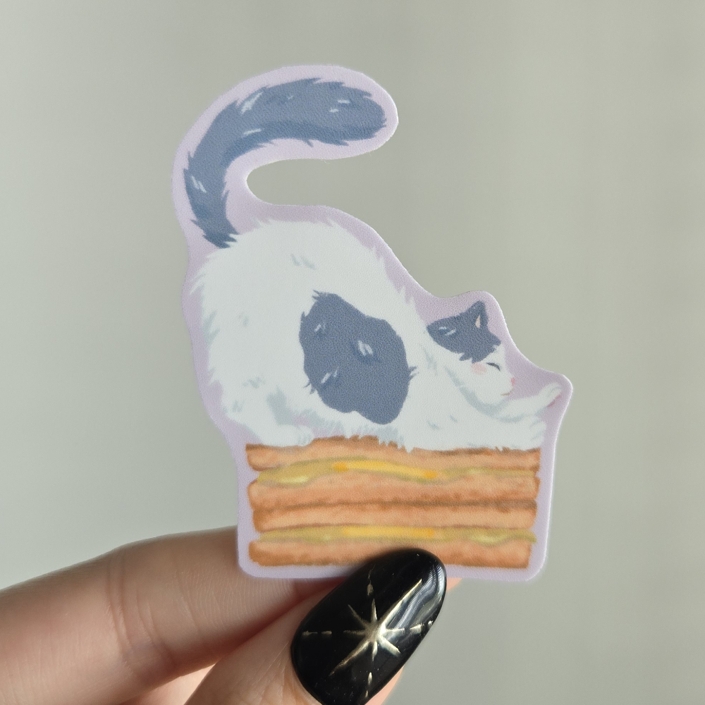 Chonky Cat Picnic Vinyl Sticker Moomoo Kaya Toast