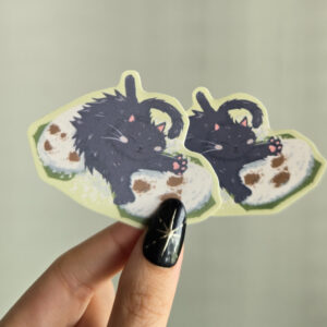 Chonky Cat Picnic Vinyl Sticker Nyap Putu Piring - Image 2