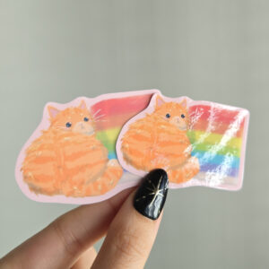 Chonky Cat Picnic Vinyl Sticker Orenji Kueh Lapis - Image 2
