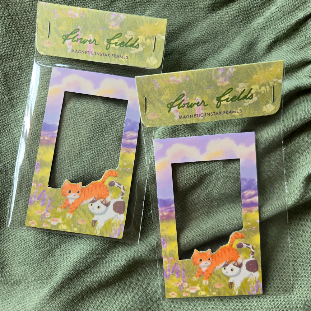 Carrot & Fishcake Flower Field Instax Photo Frame Magnet