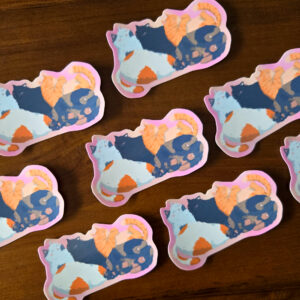 Chonky Cat Pile Vinyl Sticker L - Image 2