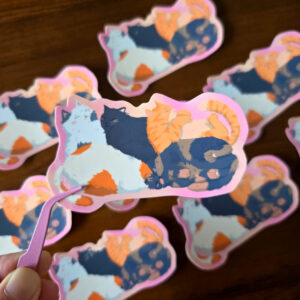 Chonky Cat Pile Vinyl Sticker L - Image 1