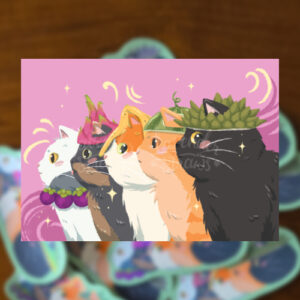 Fruity Chonky Cats Giclee Print