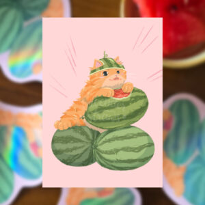 Fruity Chonk Orenji Watermelon Giclee Print