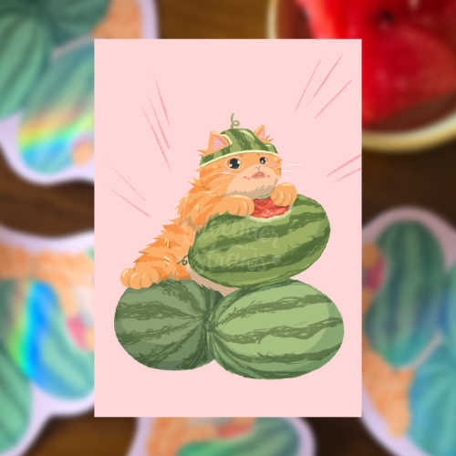 Fruity Chonk Orenji Watermelon Giclee Print
