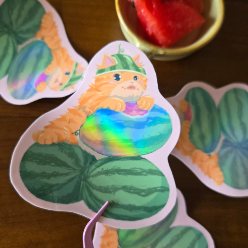 Fruity Chonk Orenji Watermelon Vinyl Sticker L