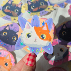 I'm a Flower! Chonky Cat Vinyl Sticker Benben - Image 1