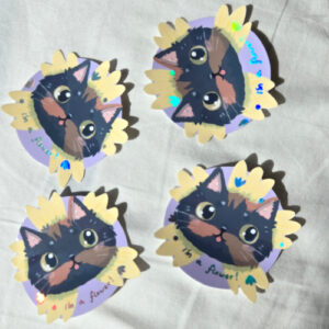 I'm a Flower! Chonky Cat Vinyl Sticker Floopy - Image 2